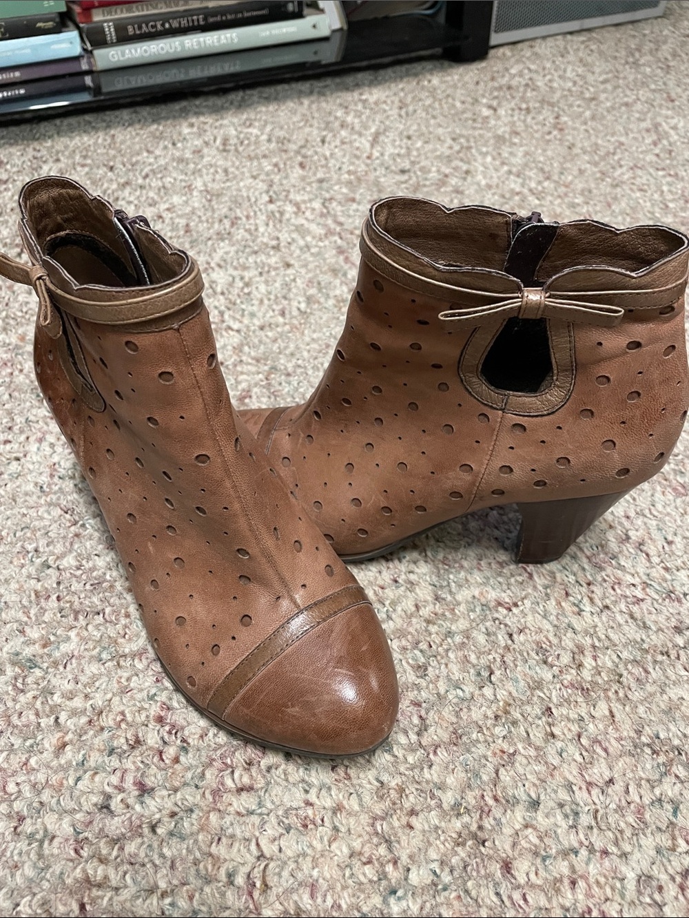 Miz mooz Charla leather bow accent heeled boots